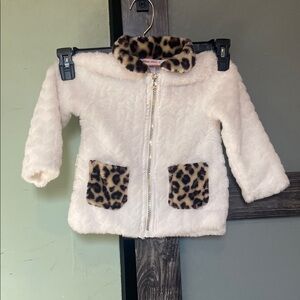 2T Leopard Print Pocket Fleece Jacket